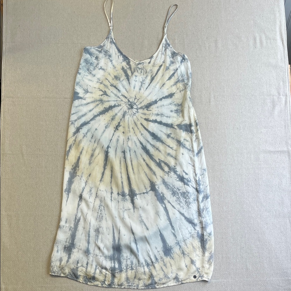Volcom Tie-Dye Midi Dress in Blue and Cream